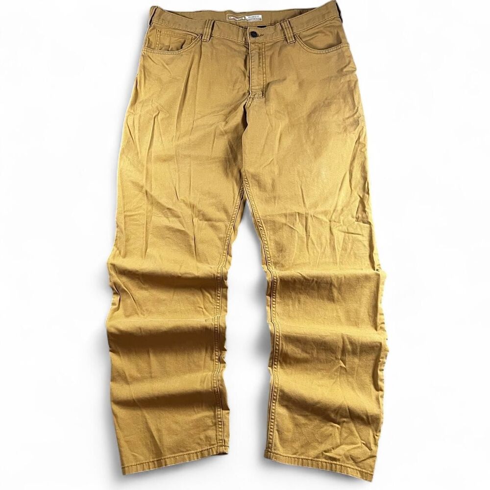 Carhartt Men's Yellow and Tan Trousers